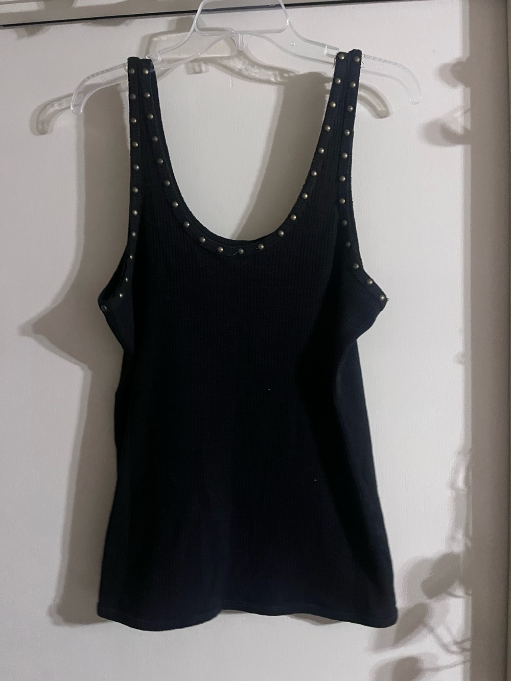 POL Black Ribbed Tank Top